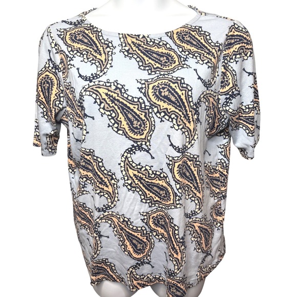 Chico's Tops - CHICO'S Womens Blue Paisley Short Sleeve Top Sz 3/XL Boho Coastal Breathable